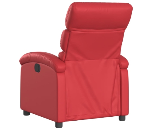 Sillón reclinable eléctrico de cuero sintético rojo