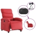 Sillón reclinable eléctrico de cuero sintético rojo