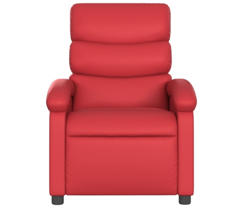 Sillón reclinable eléctrico de cuero sintético rojo