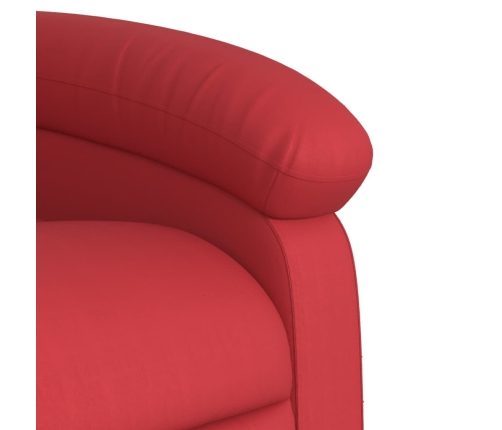 Sillón reclinable eléctrico de cuero sintético rojo