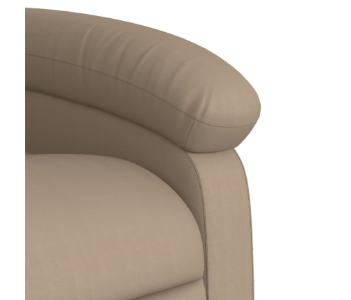 Sillón reclinable eléctrico de cuero sintético color capuchino