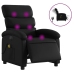 Sillón de masaje reclinable eléctrico cuero sintético negro