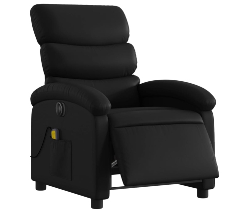 Sillón de masaje reclinable eléctrico cuero sintético negro