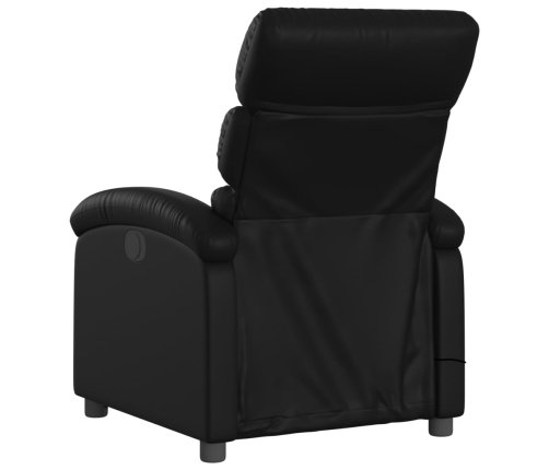 Sillón de masaje reclinable eléctrico cuero sintético negro