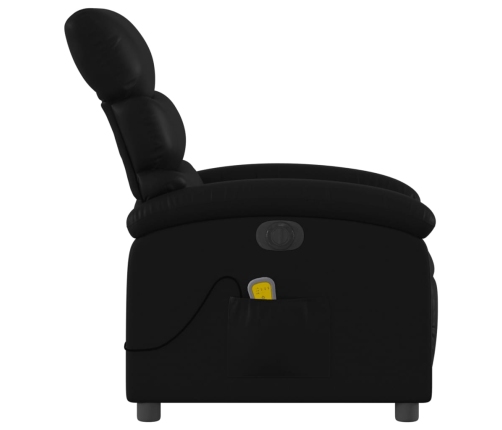 Sillón de masaje reclinable eléctrico cuero sintético negro