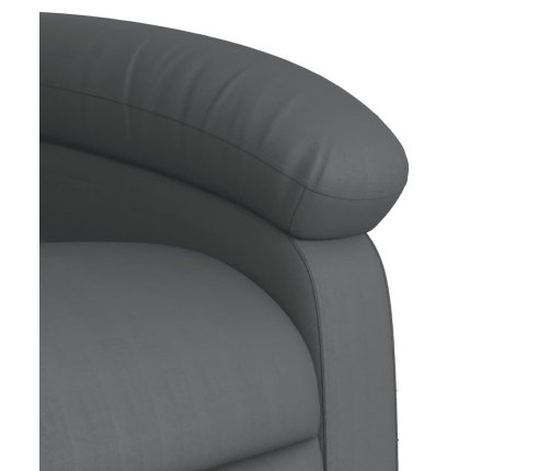 Sillón de masaje reclinable eléctrico cuero sintético gris