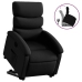 Sillón reclinable elevable cuero artificial negro