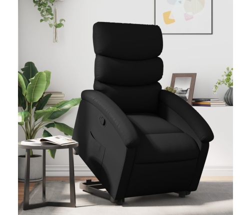 Sillón reclinable elevable cuero artificial negro