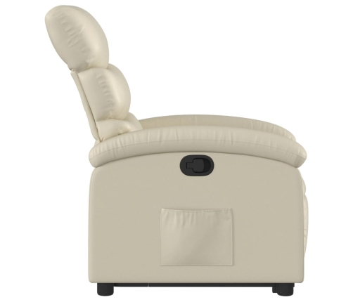 Sillón reclinable elevable cuero artificial color crema