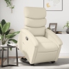 Sillón reclinable elevable cuero artificial color crema