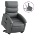 Sillón reclinable elevable cuero artificial gris