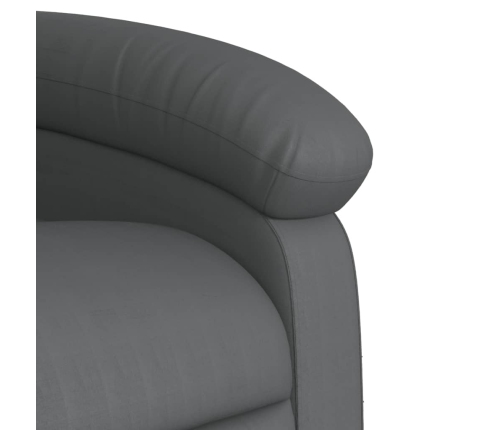 Sillón reclinable elevable cuero artificial gris