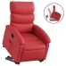 Sillón reclinable elevable cuero artificial rojo