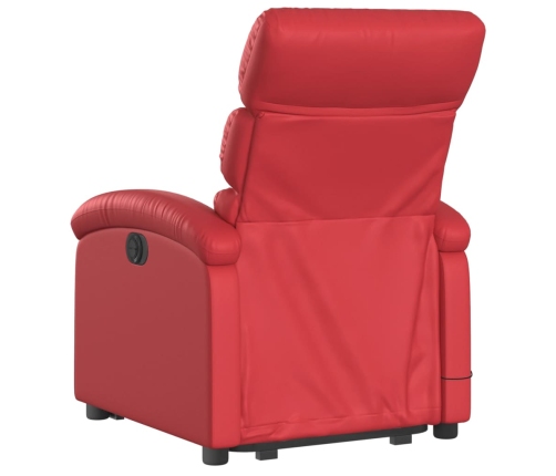 Sillón reclinable elevable cuero artificial rojo