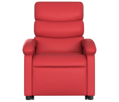 Sillón reclinable elevable cuero artificial rojo