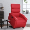 Sillón reclinable elevable cuero artificial rojo