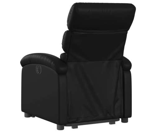 Sillón reclinable y elevable eléctrico cuero sintético negro