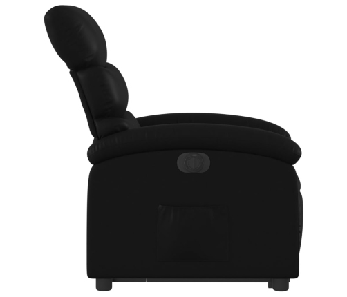 Sillón reclinable y elevable eléctrico cuero sintético negro