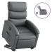 Sillón reclinable elevable eléctrico de cuero sintético gris