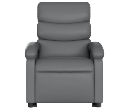 Sillón reclinable elevable eléctrico de cuero sintético gris