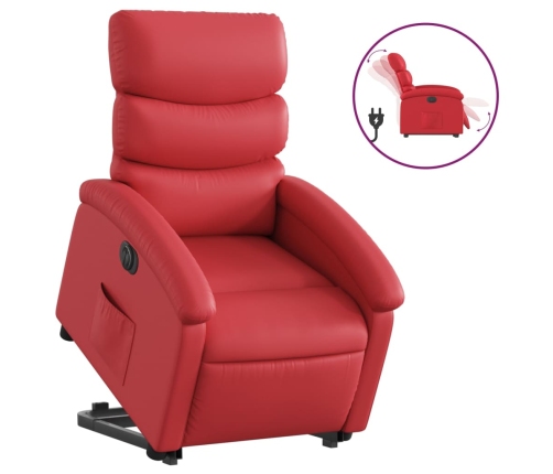 Sillón elevable eléctrico cuero artificial rojo