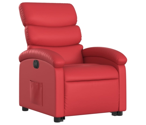 Sillón elevable eléctrico cuero artificial rojo