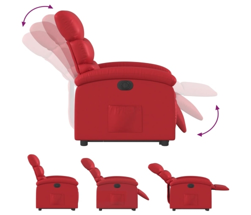 Sillón elevable eléctrico cuero artificial rojo