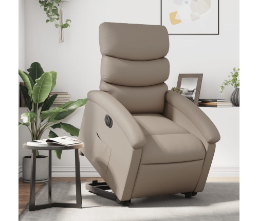 Sillón elevable eléctrico cuero artificial capuchino