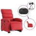 Sillón de majaje elevable eléctrico cuero artificial rojo