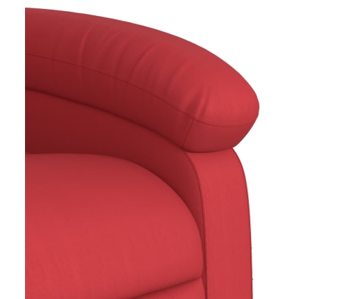 Sillón de majaje elevable eléctrico cuero artificial rojo