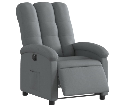 Sillón reclinable eléctrico de tela gris oscuro