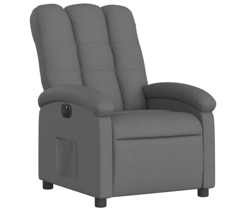 Sillón reclinable eléctrico de tela gris oscuro