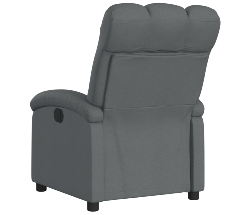 Sillón reclinable eléctrico de tela gris oscuro