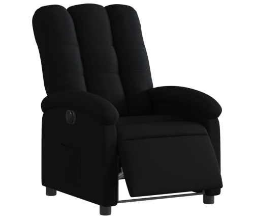 Sillón reclinable eléctrico de tela negro