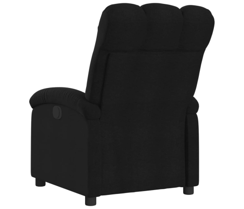 Sillón reclinable eléctrico de tela negro