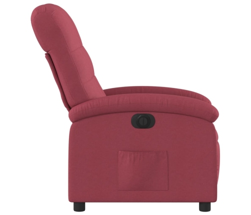 Sillón reclinable eléctrico tela rojo tinto