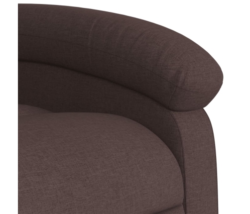 Sillón reclinable eléctrico tela marrón oscuro