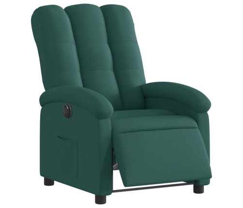 Sillón reclinable eléctrico tela verde oscuro