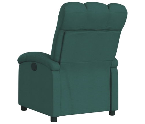 Sillón reclinable eléctrico tela verde oscuro