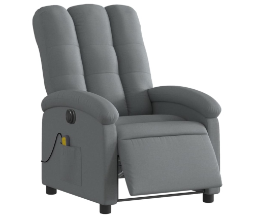 Sillón reclinable de masaje eléctrico tela gris oscuro