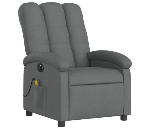 Sillón reclinable de masaje eléctrico tela gris oscuro