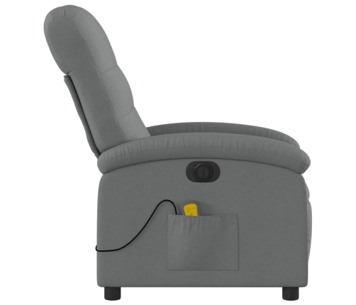 Sillón reclinable de masaje eléctrico tela gris oscuro