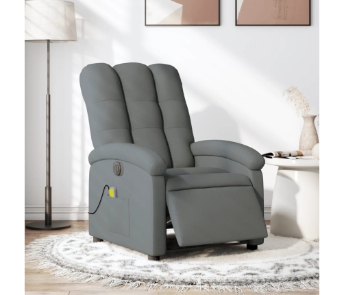 Sillón reclinable de masaje eléctrico tela gris oscuro