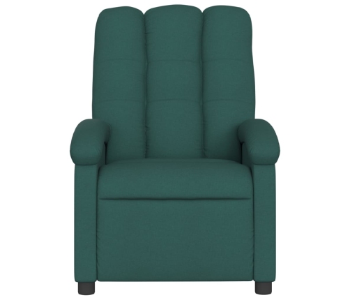 Sillón reclinable de masaje eléctrico tela verde oscuro