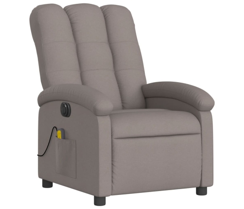 Sillón reclinable de masaje eléctrico tela gris taupe