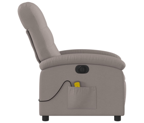 Sillón reclinable de masaje eléctrico tela gris taupe