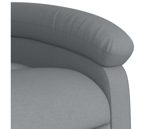 Sillón reclinable elevable de tela gris claro