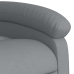 Sillón reclinable elevable de tela gris claro