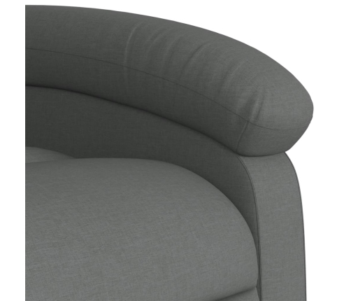 Sillón reclinable elevable de tela gris oscuro