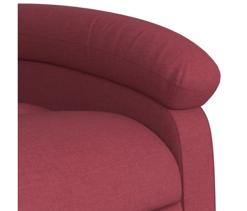 Sillón reclinable elevable tela rojo tinto